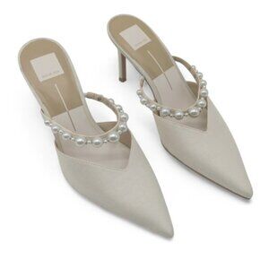 Dolce Vita Women's Size 9.5 Kanika Vanilla Pearls Slip On Pointed Toe Dress Mule